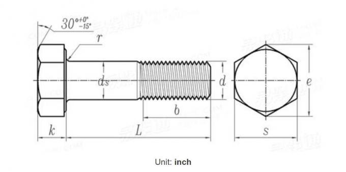 Sfortuna d'acciaio Bolt del NERO ZP di HDG YZP della testa esagonale di ASTM A490 0