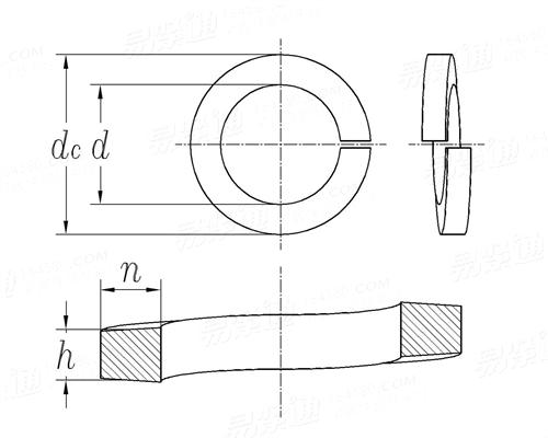 Rondelle d'acciaio della molla a spirale a 3 pollici dell'ANSI ASME B181.21.1 0