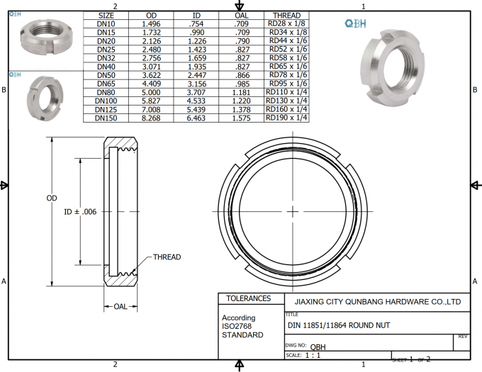 Processo di forgia freddo METRICO del dado DIN10 DIN150 di acciaio inossidabile SS304 0