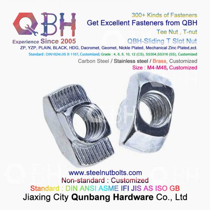 Una pagina di alluminio industriale di 4040 serie di QBH struttura il tipo dado del martello di T della T-scanalatura che fa scorrere i T-dadi 1
