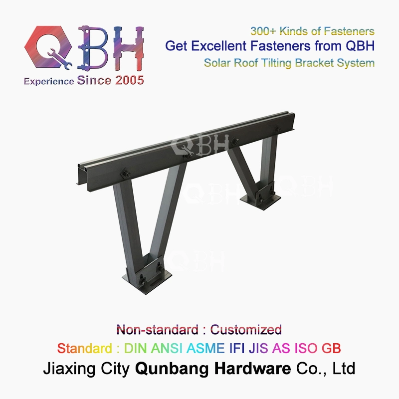 Qbh ha personalizzato il tetto industriale commerciale civile del tetto dell'oggetto del sistema energetico di energia solare che pende inclinando il montaggio - supporto dello scaffale del sostegno per il pannello fotovoltaico di PV